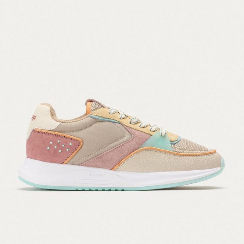 HOFF DISTRICT CARNABY Sneaker Damen Beige Rosa Gelb | KAWRTY321